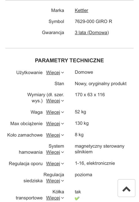 Kettler Giro R rowerek rower stacjonarny treningowy