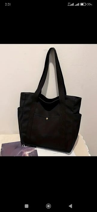Чорна сумка-шоппер