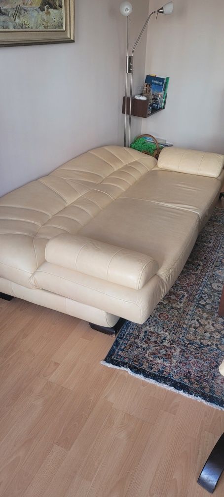 Zestaw mebli, sofa + 2 fotele z naturalnej skóry