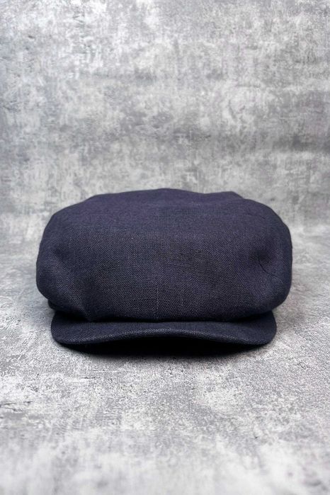 Kaszkiet Thomas Farthing granat navy len bakerboy retro peaky blinders