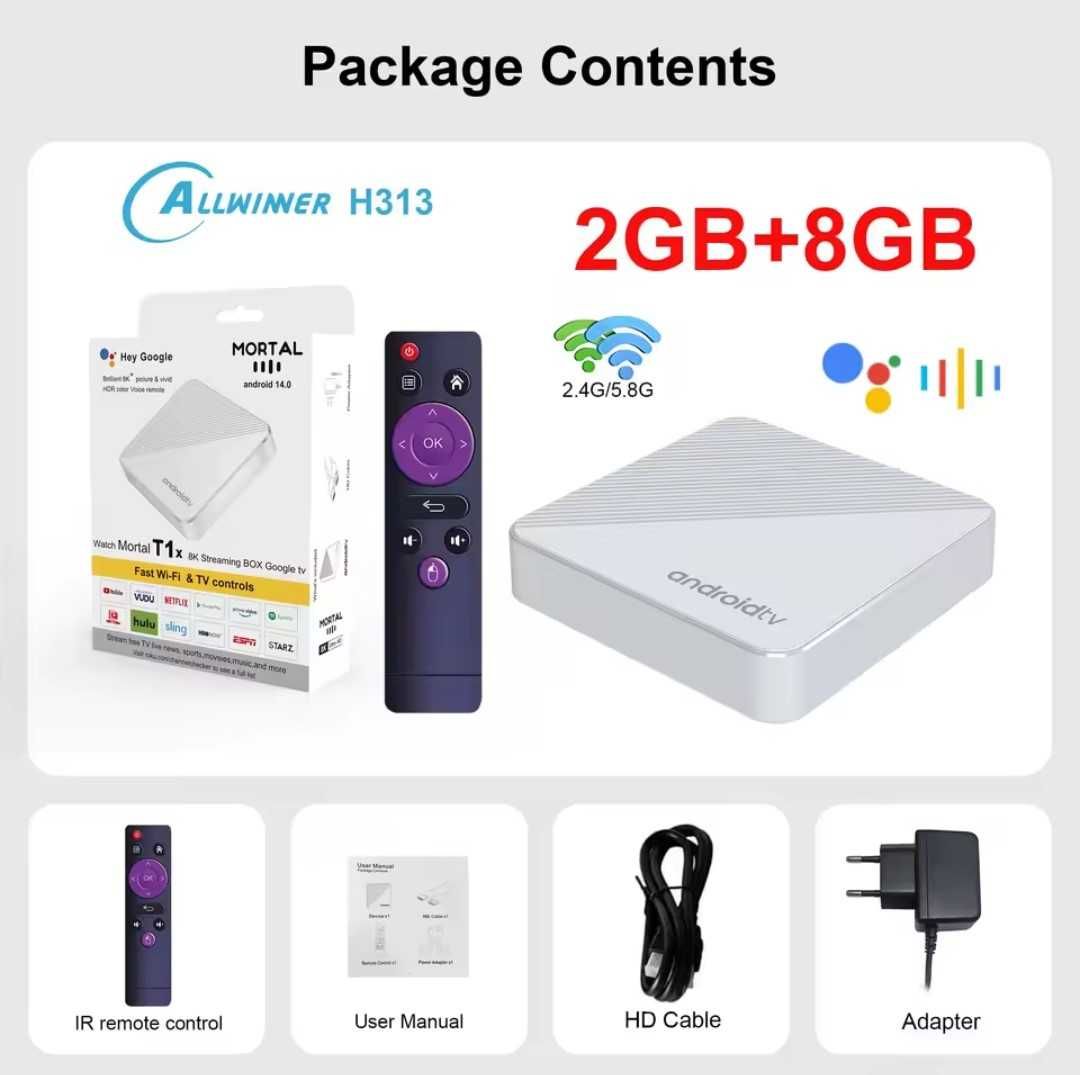 Smart TV Box MORTAL -Т1Х.  Android 14 смарт приставка