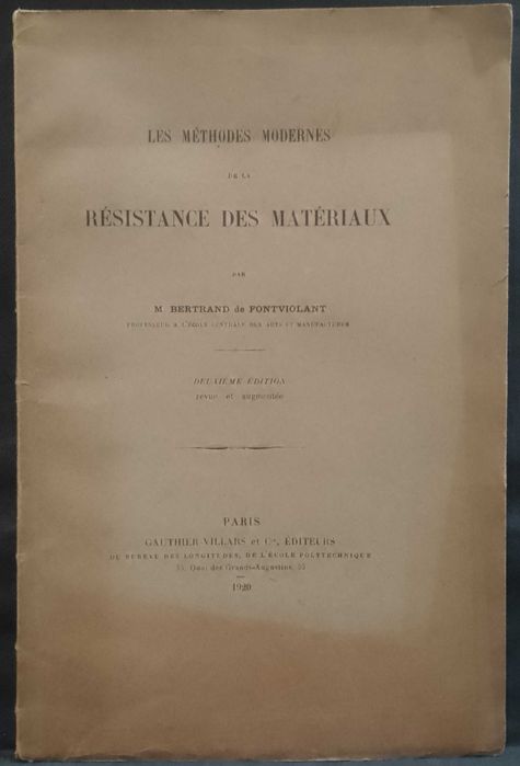 Résistance des Matériaux 1920 M. Bertrand de Fontviolant