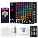 USB Smart 400 led RGB  гірлянда штора 2×2м пульт музика новорічна
