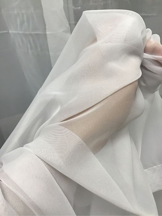 Білий шифон, білий шифоновий тюль.  Шифон білий, базовий білий тюль