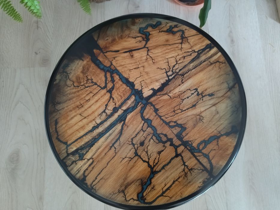 Stolik kawowy żywica epoksydowa okrągły