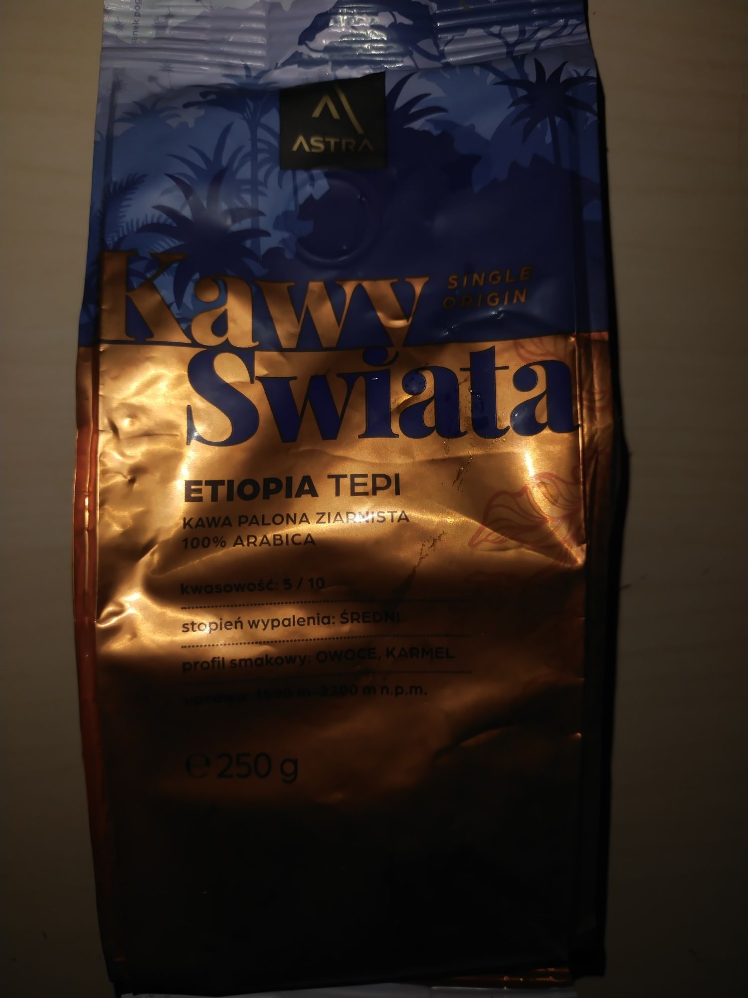 Kawy świata Etiopia Tępi Astra ziarnista 250g