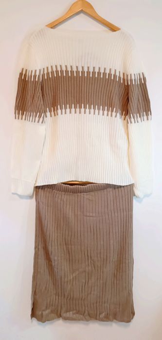 NOWY elegancki 2 częściowy dzianinowy zestaw dla kobiet r. 3 XL