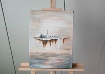 Obraz akryl surrealizm * miejska wyspa * 30/40