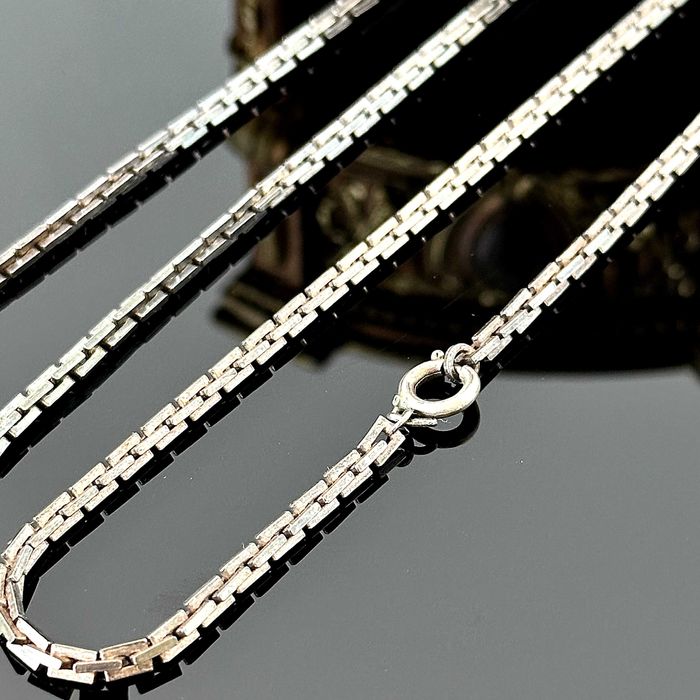 Srebrny łańcuch Art Deco z ok. 1920 roku, wykonany z srebra próby 835