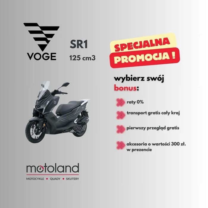 VOGE SR1 125 z ABS, LED, LCD, USB – kat. B, raty, transport! FV23%