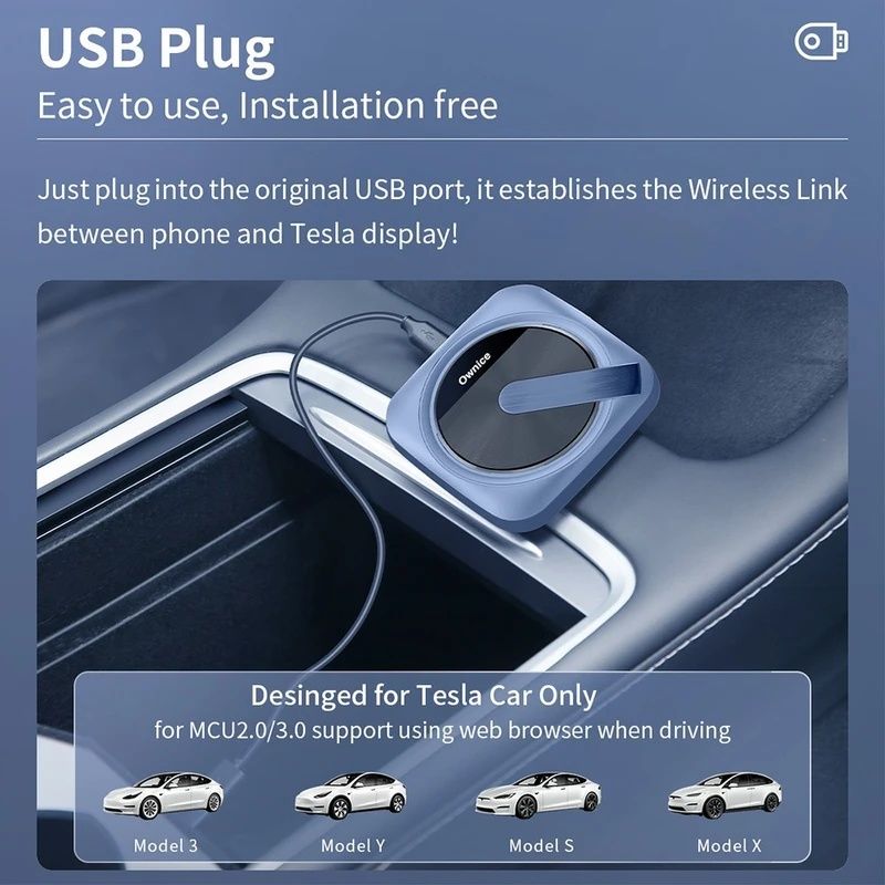 Carplay + aptador usb  Tesla