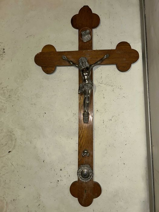 Stary ŁADNY Drewniany KRZYŻ - 90 cm