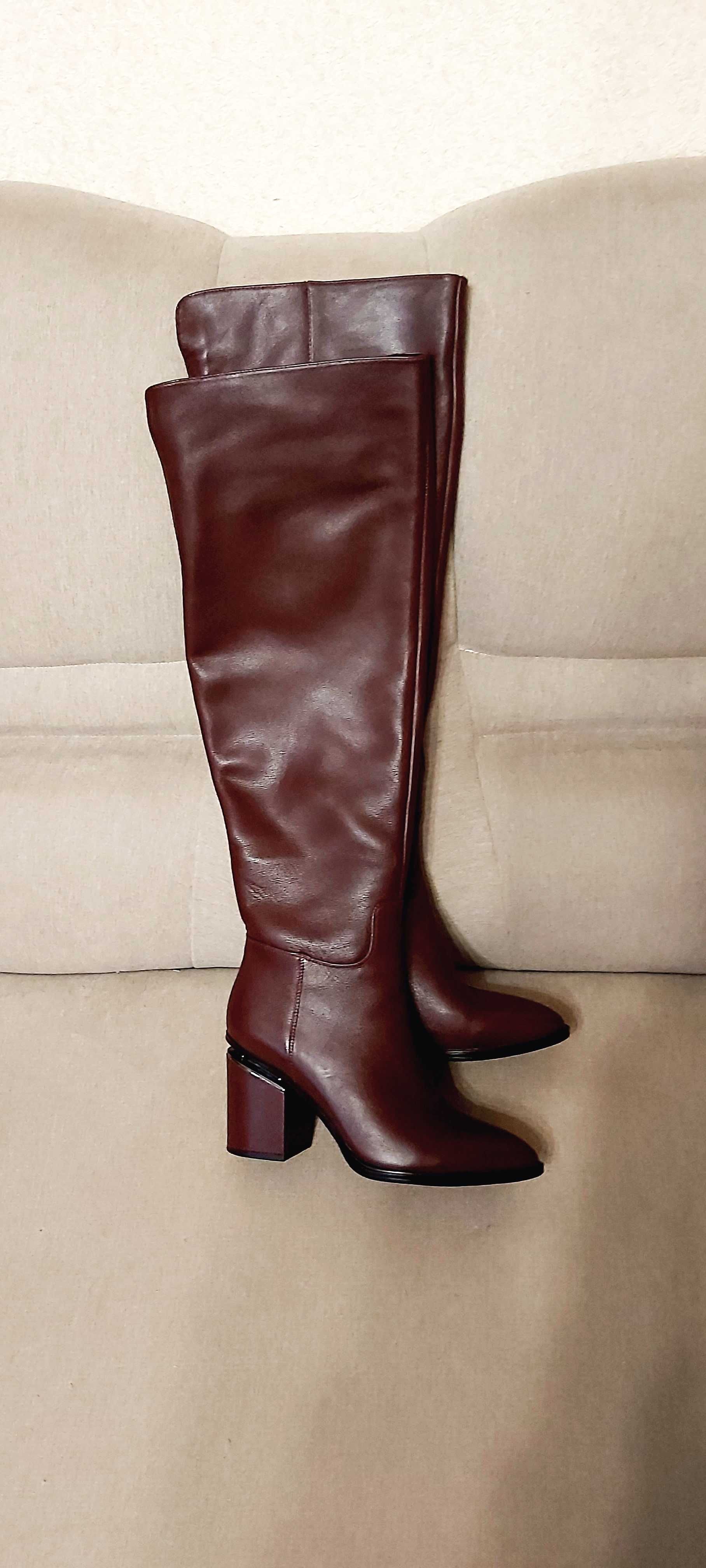 Сапоги женские кожаные, демисезон, 39 размер, Португалия