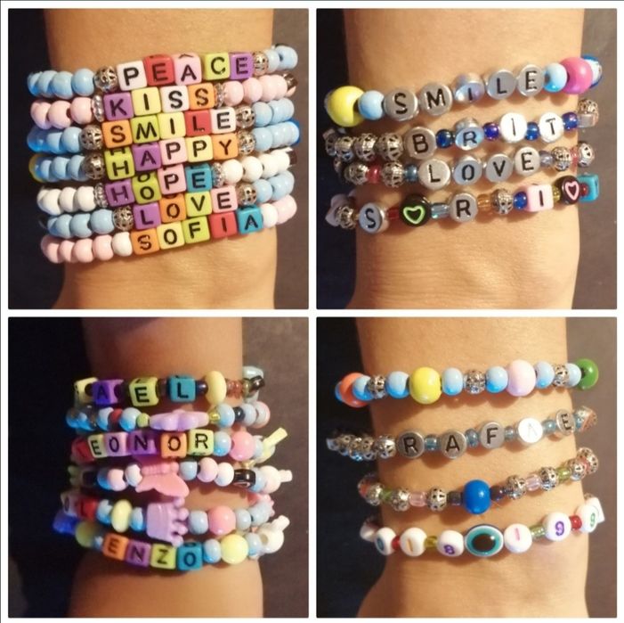 Pulseiras personalizadas.
