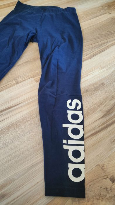 Spodnie legginsy adidas 38-40 eu elastyczne granatowe