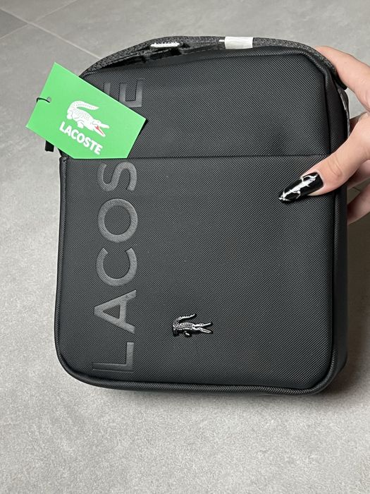 Сумка  lacoste black logo чоловіча