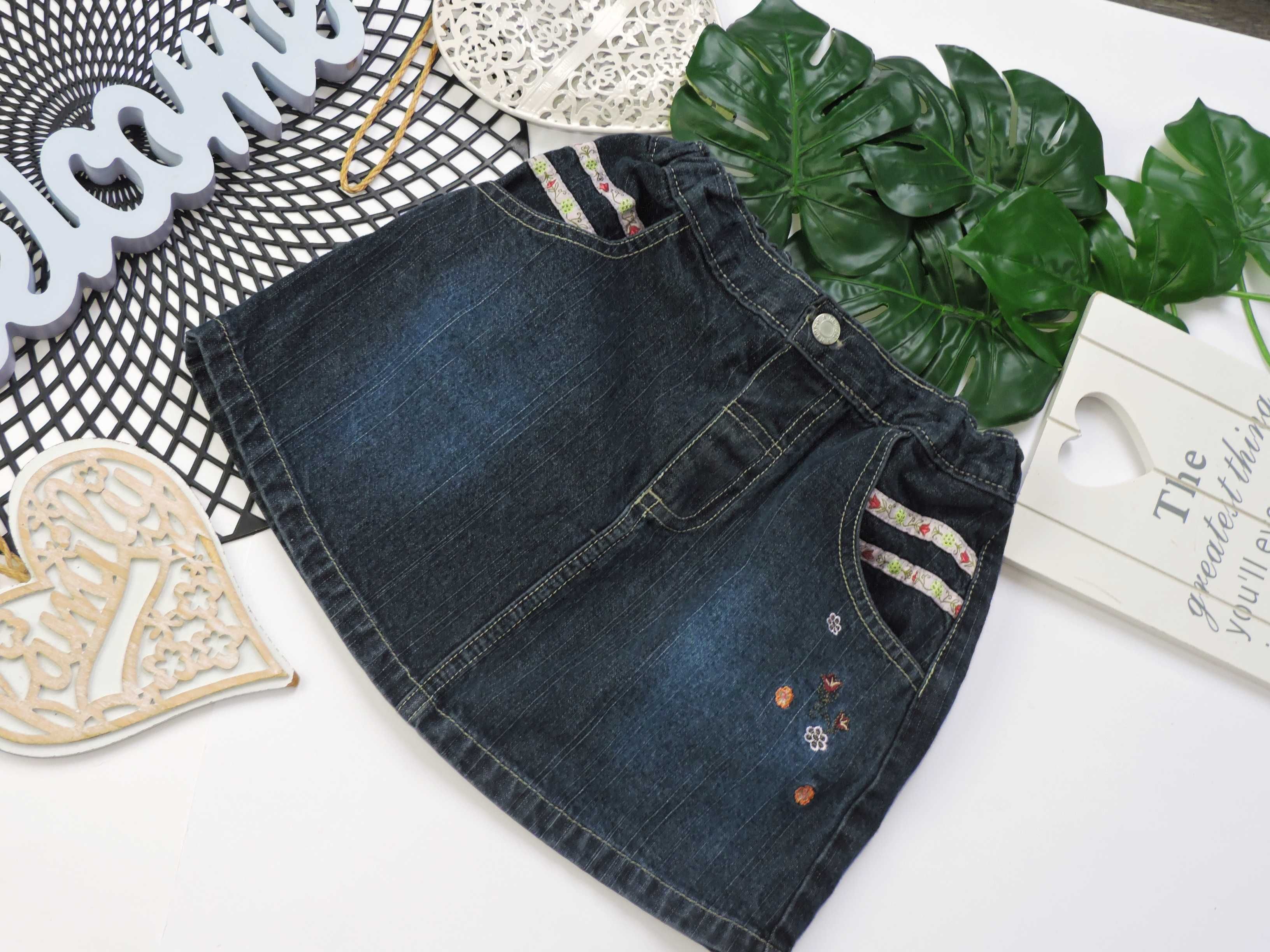 Name It - spódniczka jeans hafty r 98