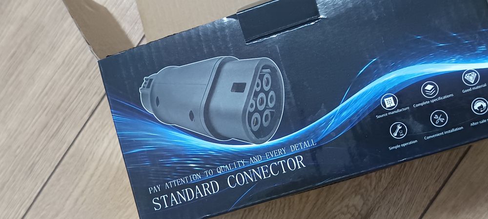 Adapter do ładowania samochodów EV Typ 1 na Typ 2 connector