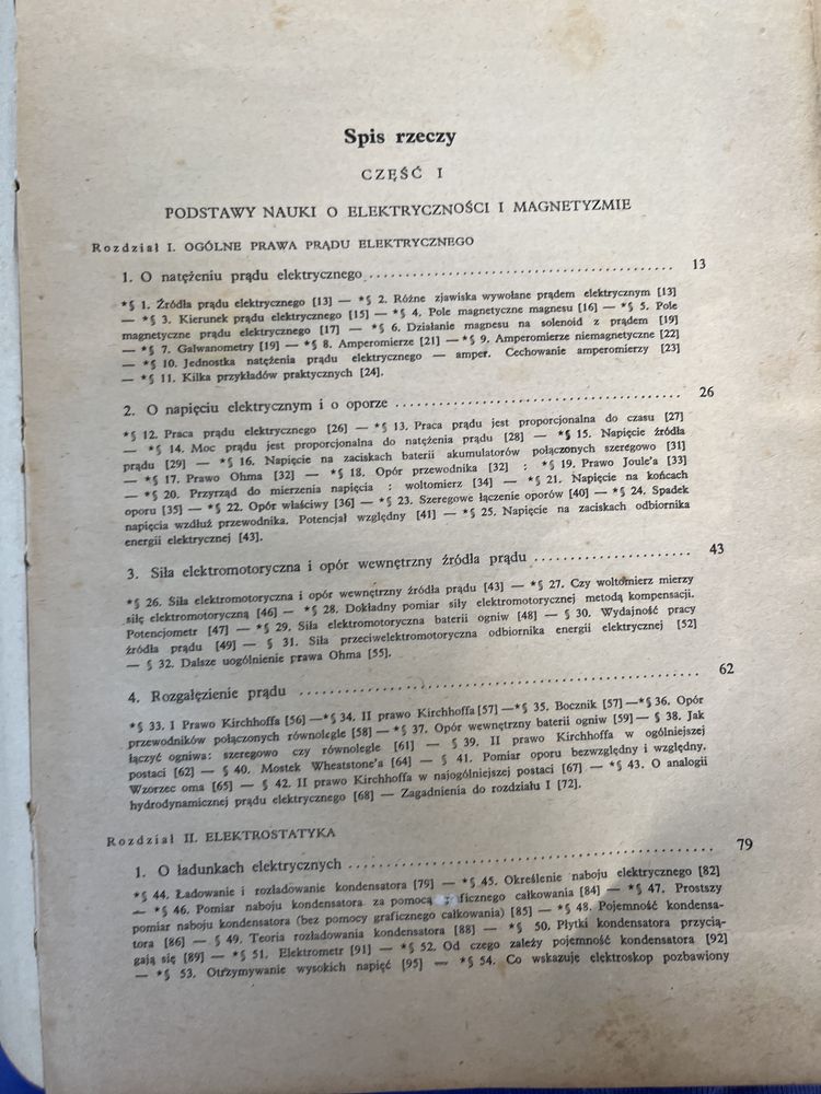 Elektryczność i budowa materii książka 1954 rok