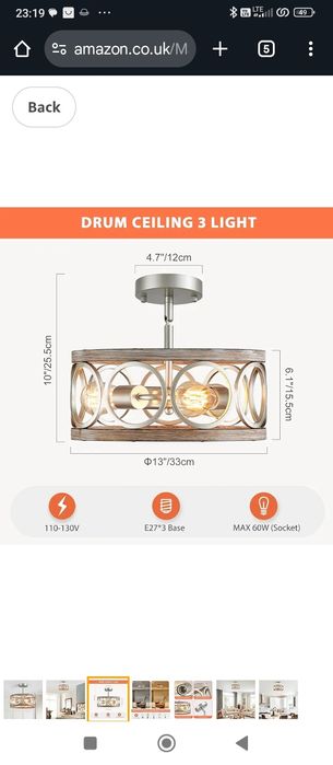 Majhoiw Nowoczesna lampa wisząca z 3 światłami, żyrandol w stylu vinta