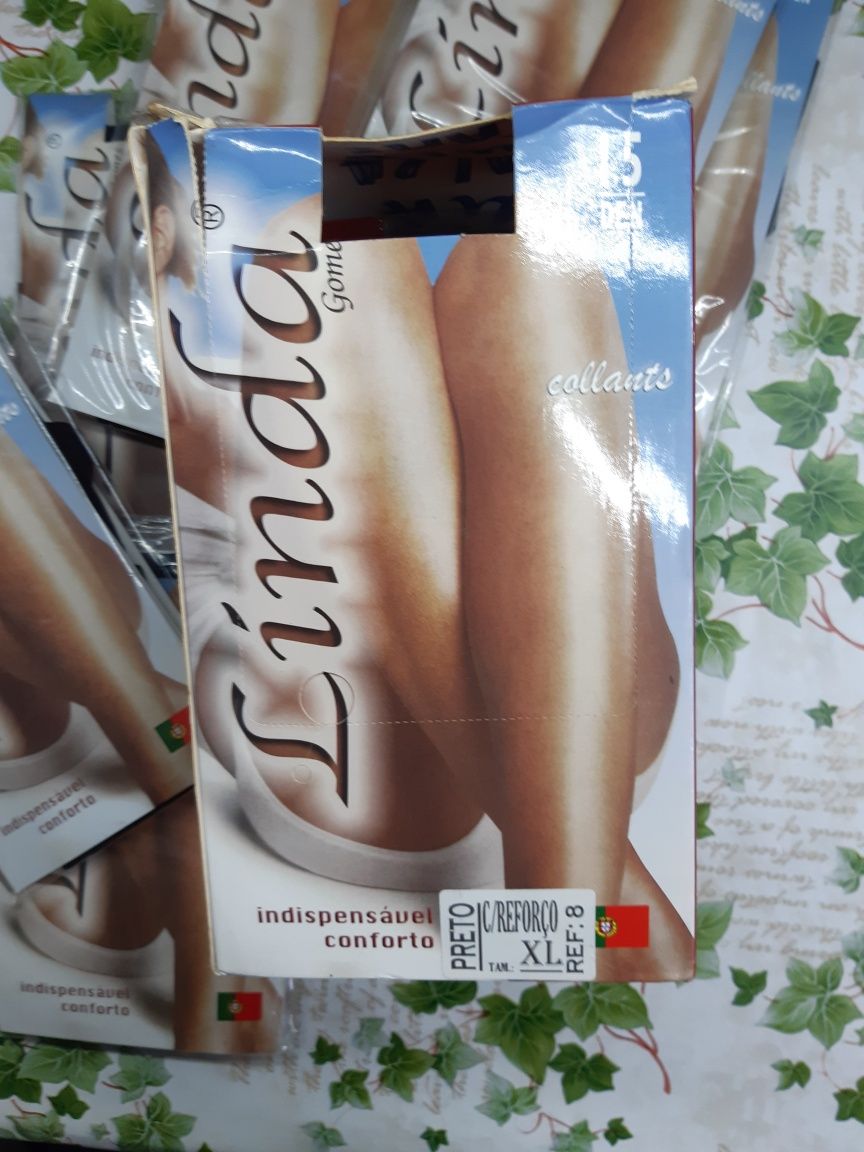 5 pares collants XL , cor preto