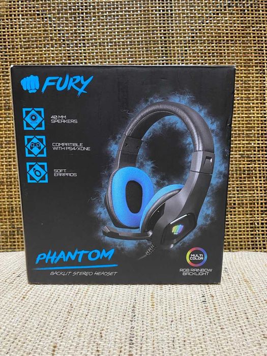 Наушники Fury Phantom Blue проводные складные