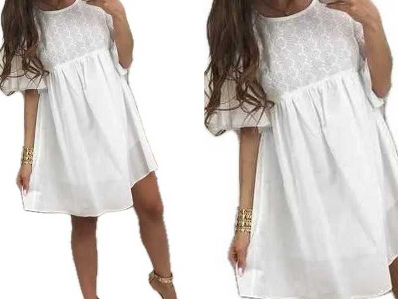 Cocomore nowa lekka sukienka w stylu boho - azur M