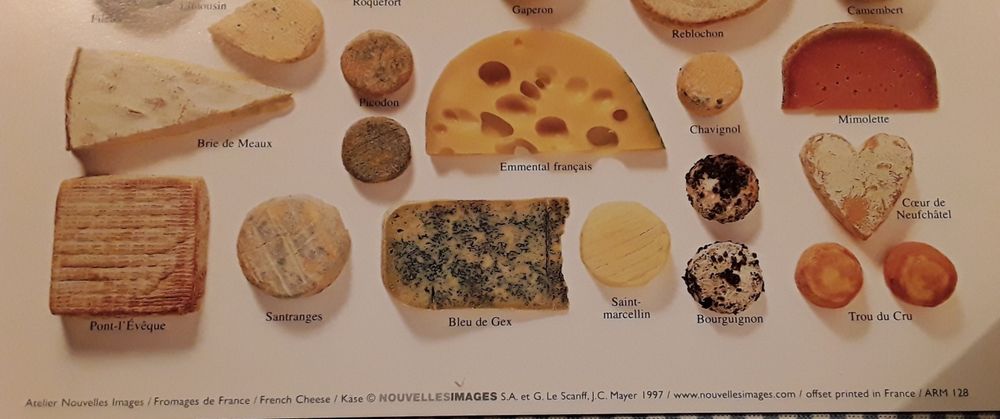 Quadro Fromages de France / French Cheese
