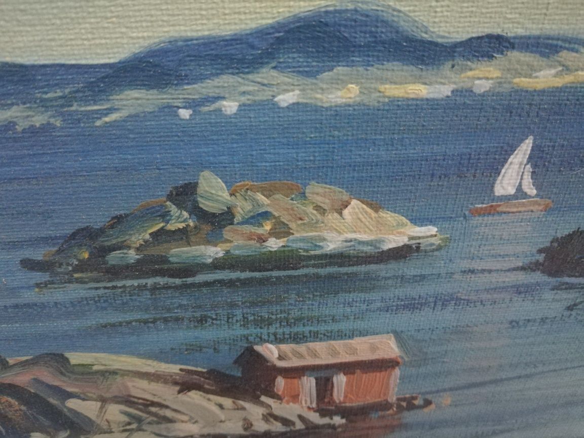 Duży obraz olejny skandynawski  L. Johnsen