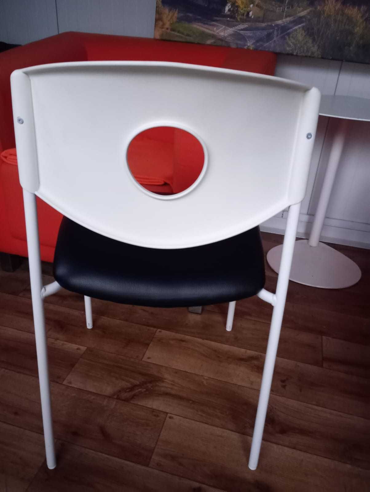 Krzesło konferencyjne Ikea Stojan biało czarne krzesła biurowe