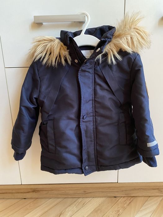 Granatowa parka kurtka zimowa chłopięca 80