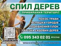 Обрізка садових дерев, подрібнення гілок, видалення сухих гілок
