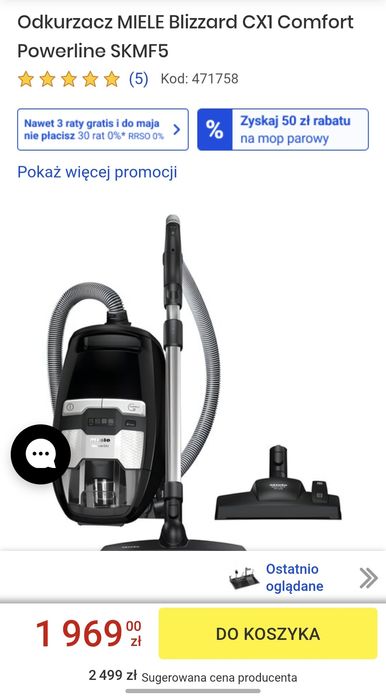 Odkurzacz Miele bezworkowy