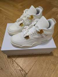 Air Jordan 4 Retro White & Gold 41 (Metalic Gold)