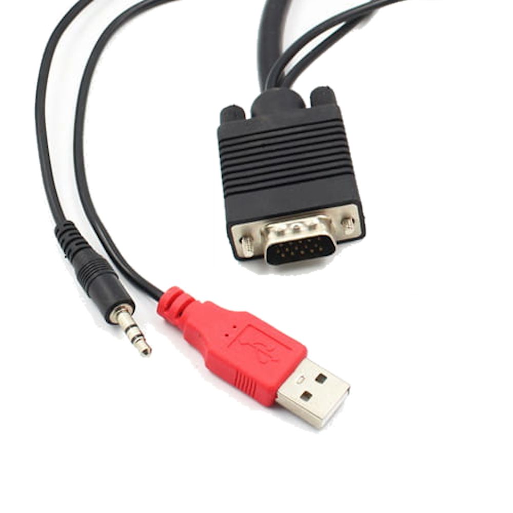 Konwerter z VGA męskie na HDMI żeńskie + audio jack 3,5mm kabel