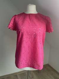 Różowa bawełniana haftowana bluzka Next r.42