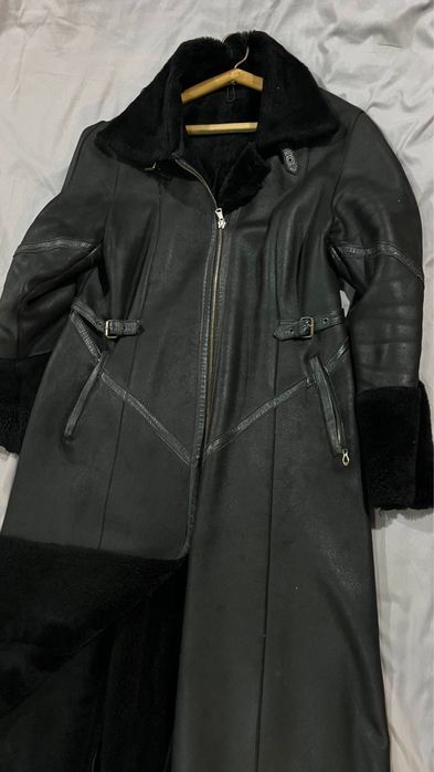 шкіряне зимнє пальто з натуральної шкіри