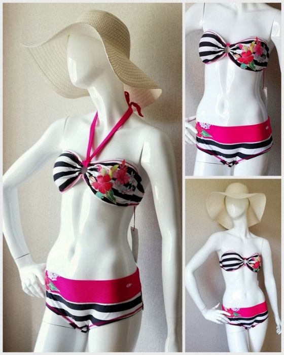 Bikini kangaroos 40 L 80 B 85 B 42 XL strój push styl marynarski paski