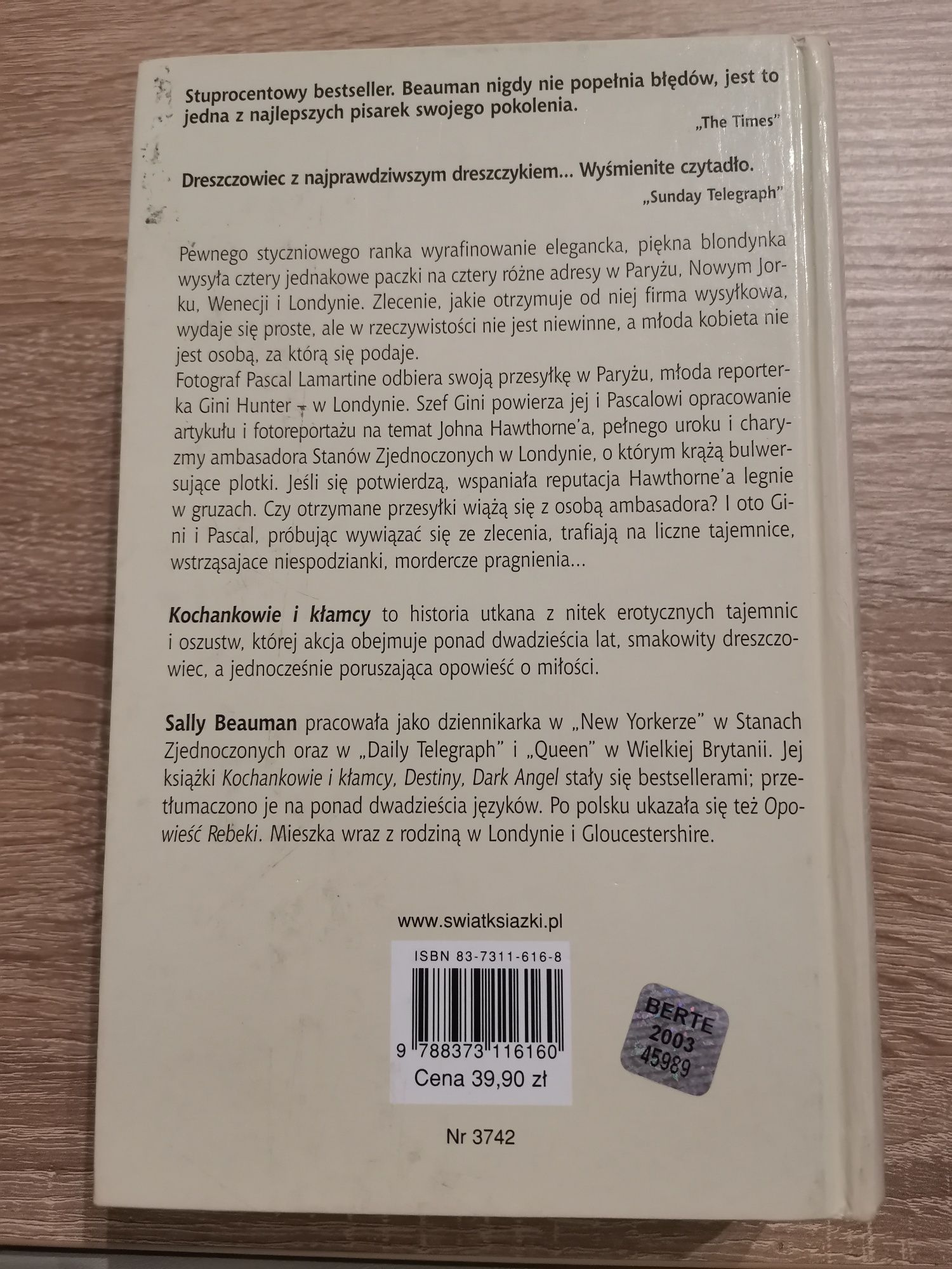 Kochankowie i kłamcy. Sally Bauman. Thriller erotyczny.