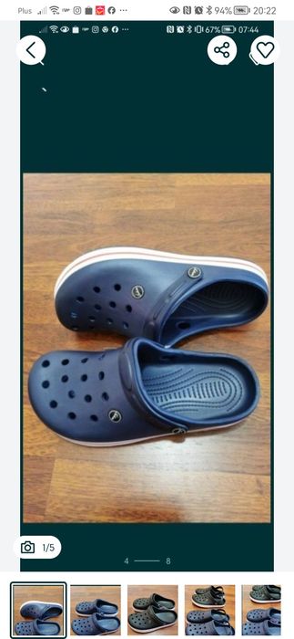 Klapki Męskie Typu Kroksy Lekkie Wygodne 45