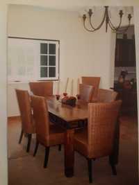 Mesa jantar;6 cadeiras;louceiro; mesa centro; masseira; candeeiro teto