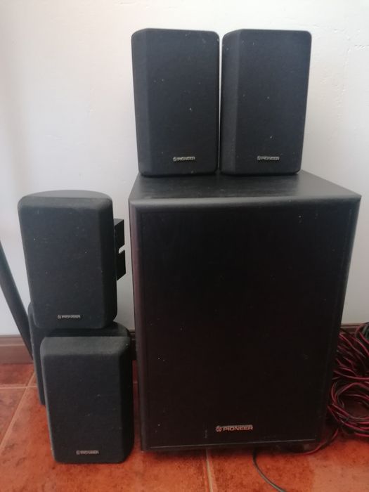 Sistema de som 5+1 amplificador e colunas Pioneer