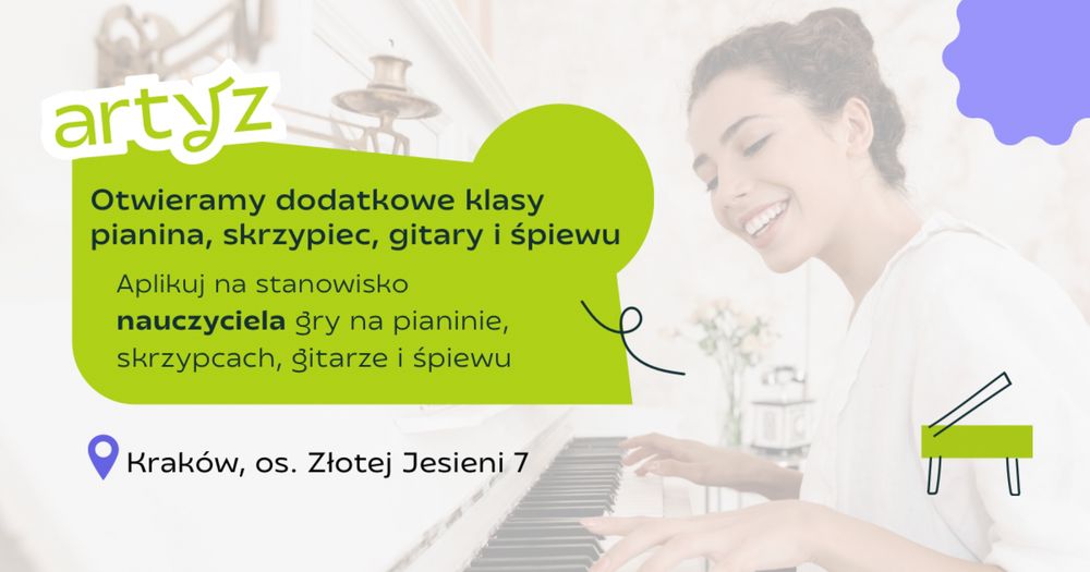 Nauczyciel pianina, skrzypiec, gitary, śpiewu