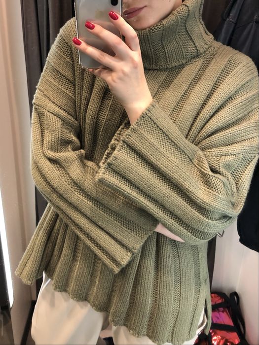 теплий светр з високою горловиною zara