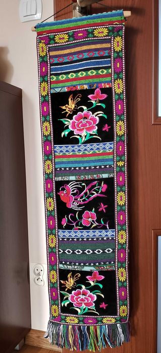 Gobelin ścienny,wiszący,haft etniczny,Retro 77 cm