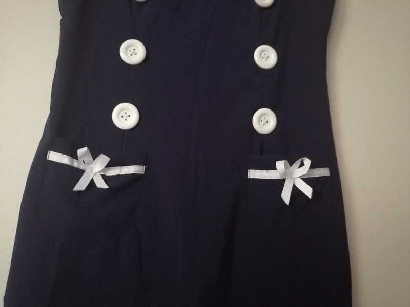 Nowa sukienka L 40 granatowa w stylu vintage