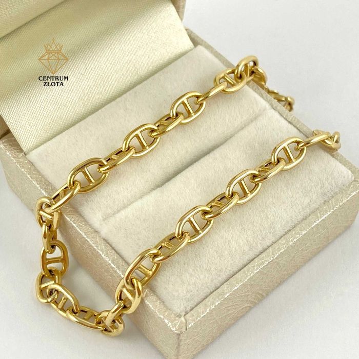 ZŁOTA bransoletka GUCCI retro owalna PRÓBA 585 (14K) długość 22 cm