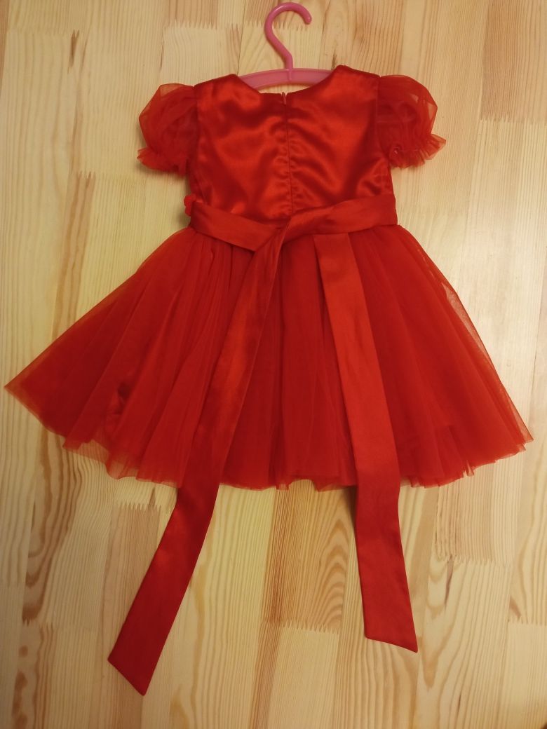viani червона святкова сукня (1-2 роки)