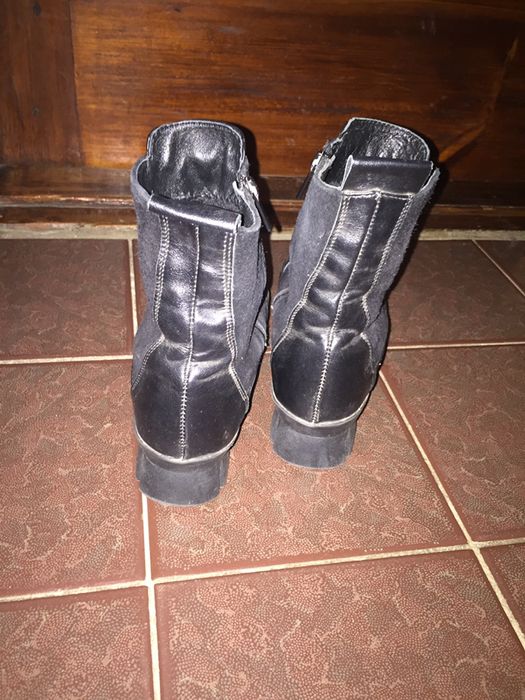 Кожаные зимние сапоги