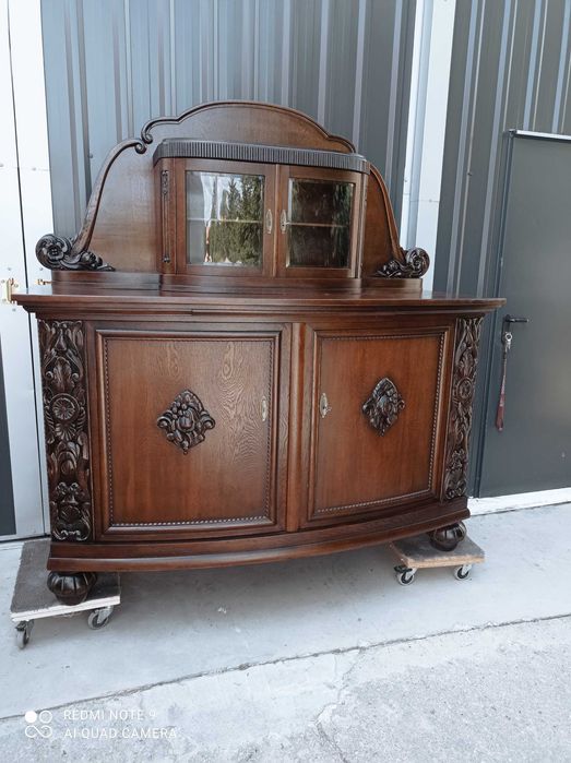 Bufet witryna kredens antyk zdobiony po renowacji